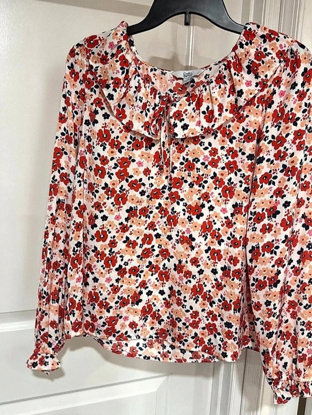 Croft & Barrow Floral Long Sleeve Blouse in Pink & Red Like New